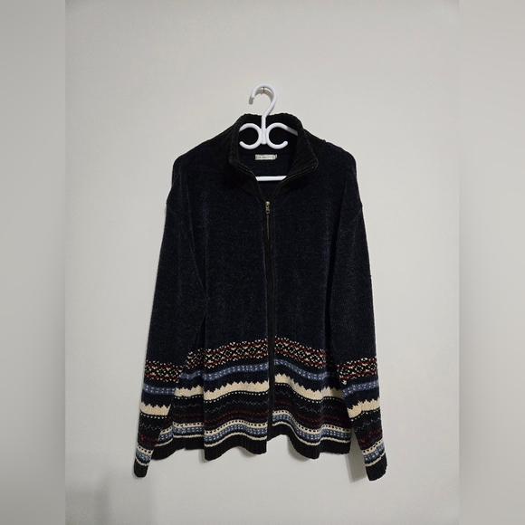 Patterned Zip-Up Sweater - Picture 3 of 5